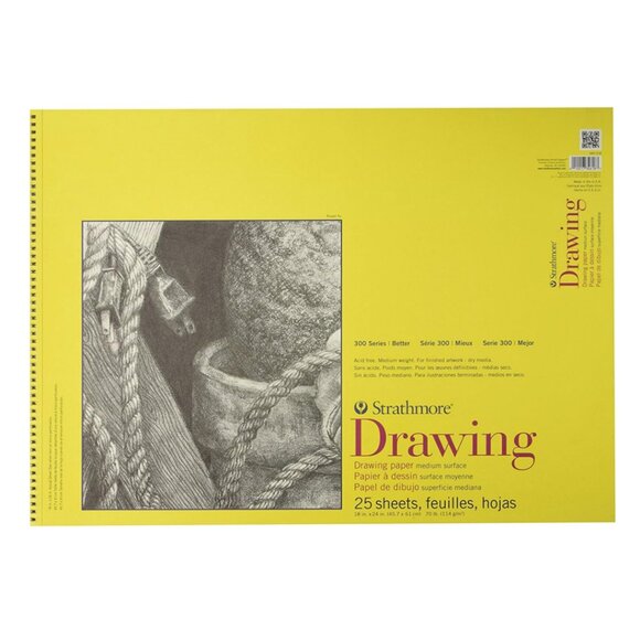 Strathmore Wire Drawing Pad 18"x24" 300 Series 25 Sheets Pen Ink - Picture 1 of 3